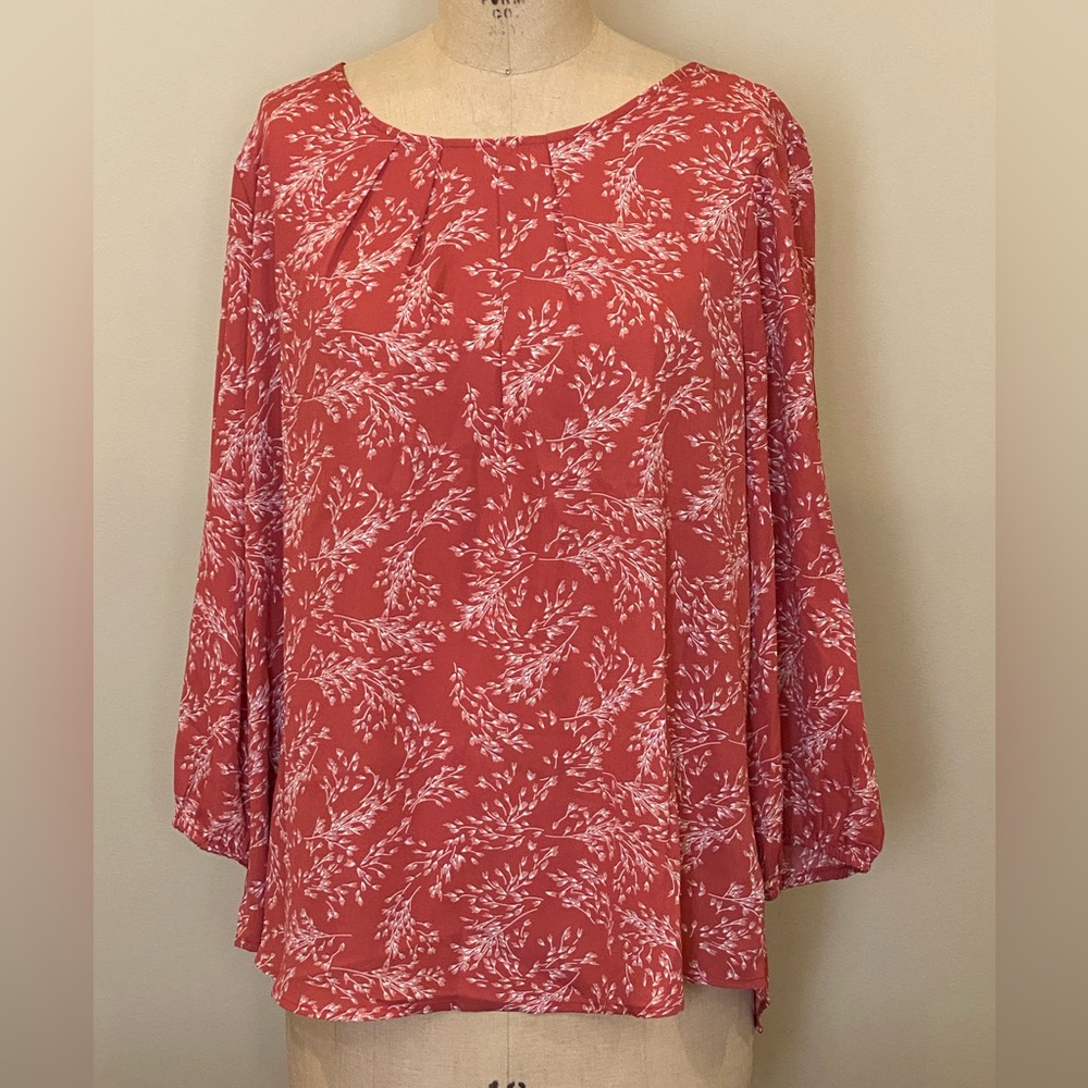 41 Hawthorn Clarity Pleat Detail Blouse, Burnt Orange, XXL